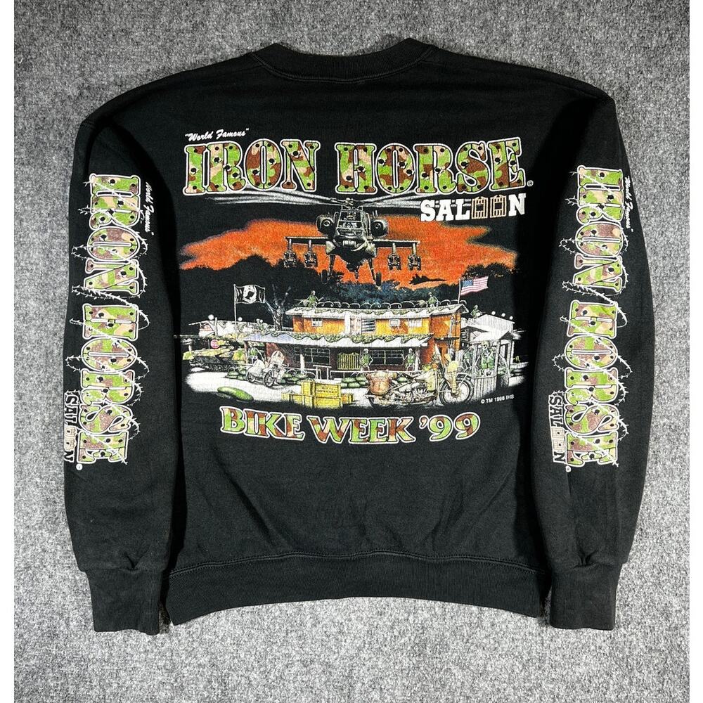 Vintage 90s Iron Horse Saloon Bike Week Crewneck Sweatshirt Biker XL